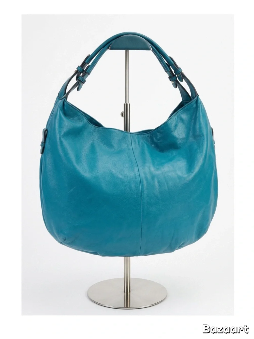 London Fog Teal Leather Hobo with Front Pockets genuine leather